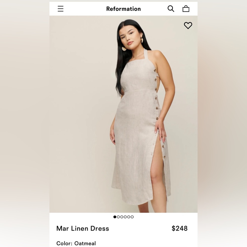 NWT Reformation Mar Linen dress Size 0